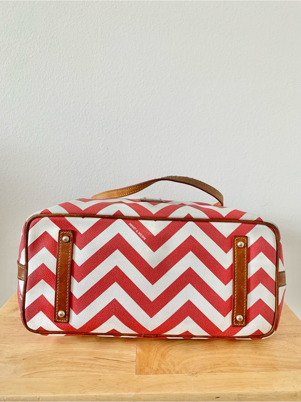 Dooney & Bourke Red Chevron Zip-Top Tote - Picture 6 of 14